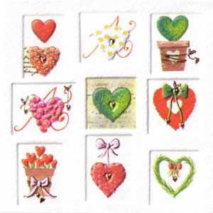 Italian Mini Gift Card - Hearts in Squares