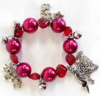 Bracelet with Charms - Red