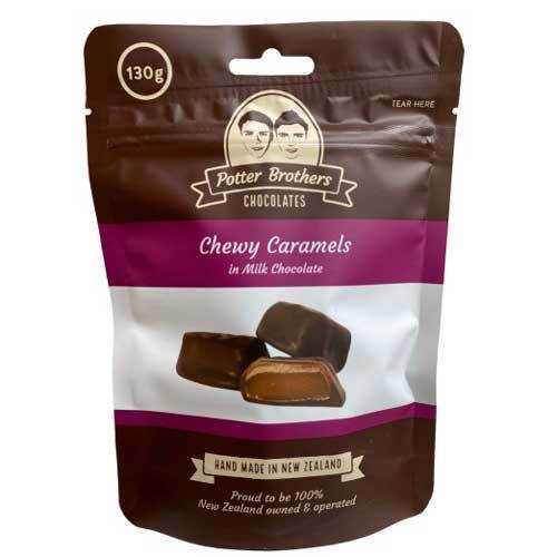 Potter Brothers Chocolates: Chewy Caramels in Milk Chocolate 130g
