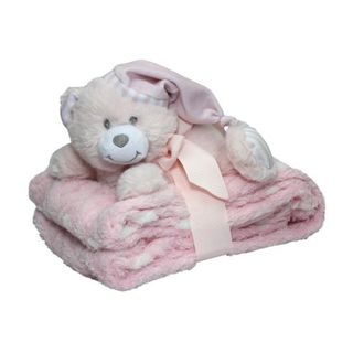 Snuggles Baby Bear with Blanket - Pink