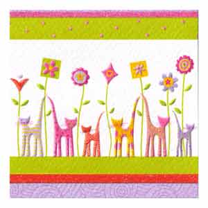 Italian Mini Gift Card - Cats & Flowers