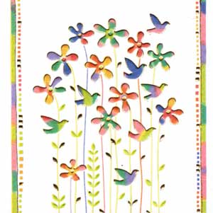 Italian Mini Gift Card - Birds & Flowers