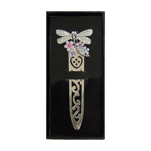 Bookmark - Dragonfly & Flowers