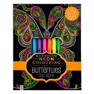 Kaleidoscope Neon Colouring Kit: Butterflies and More