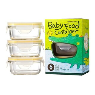 Glasslock 3 Piece Baby Food Container Set