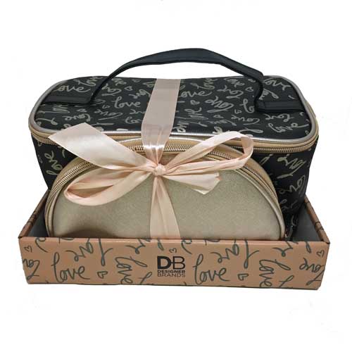 Cosmetic Bag Duo Set - Black & Pink (36891) - New Zealand ...