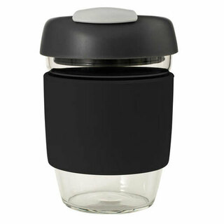 Avanti Glass Gocup 355 ml Reusable Coffee Cup - Black/Charcoal/Grey