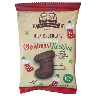 Potter Brothers Christmas Vanilla Marshmallow Stocking in Milk Chocolate 70g