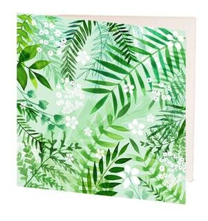 Mini Gift Card - Fern & White Flowers