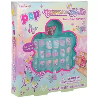 Hot Focus Tie Dye Butterfly Pop Glamour Nails